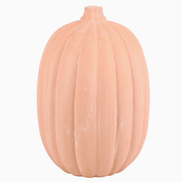 Fall-themed terracotta pumpkin decor for indoor or outdoor usev