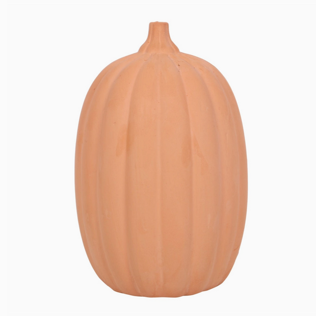 Fall-themed terracotta pumpkin decor for indoor or outdoor use