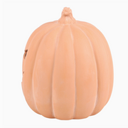 Halloween pumpkin sculpture with rustic terracotta finish
