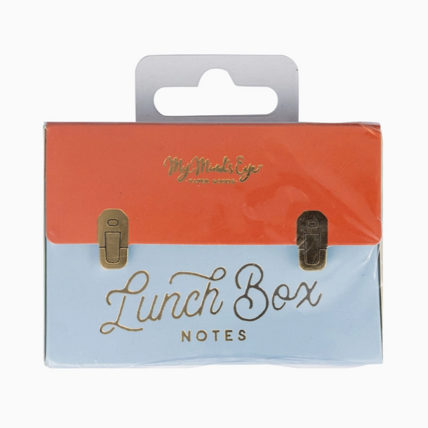 lunch box notes in red and blue box