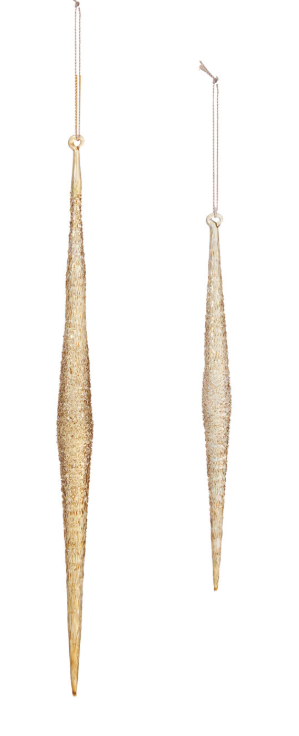 ornament :: icicle sparkle amber