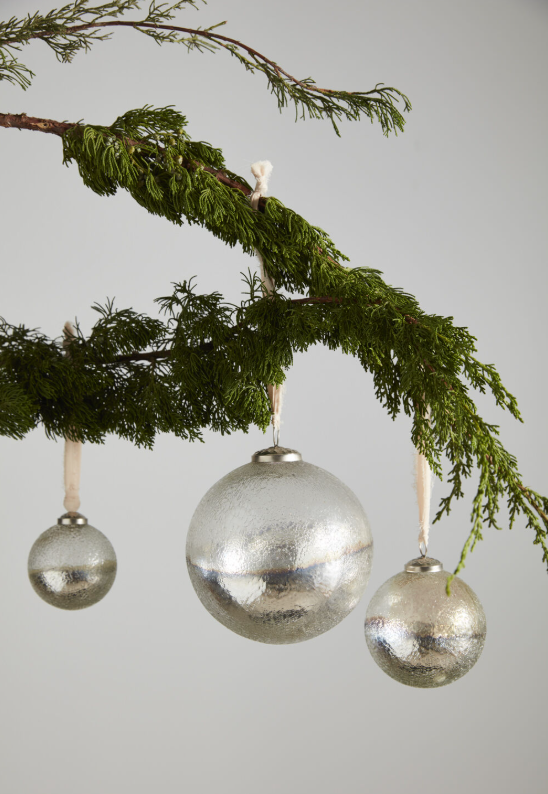 ornament :: northern lights silver 4"
