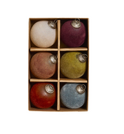 ornament :: flocked multi-colored 3.5"