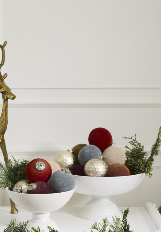 ornament :: flocked multi-colored 3.5"