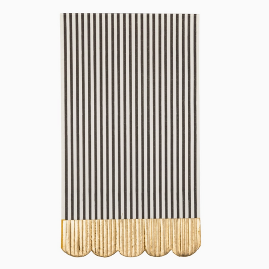 striped black and white paper napkins