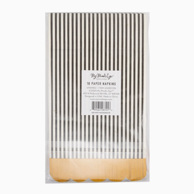 black stripes paper napkins stacked