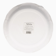 Halloween paper plates with antique-style spooky illustrations
