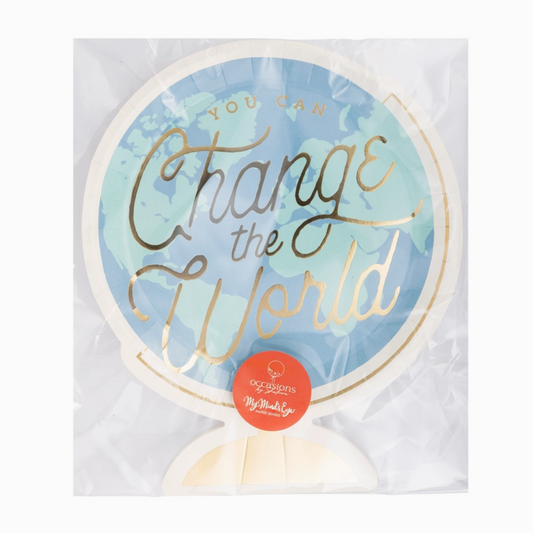 change the world message on paper plates