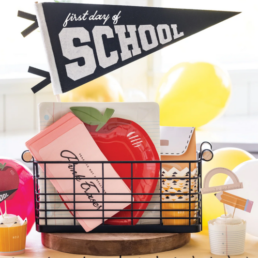 colorful first day school pennant