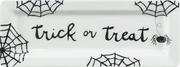 Trick or Treat snack plate with spooky Halloween design