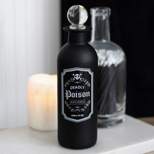 Halloween poison bottle labeled Deadly Poison