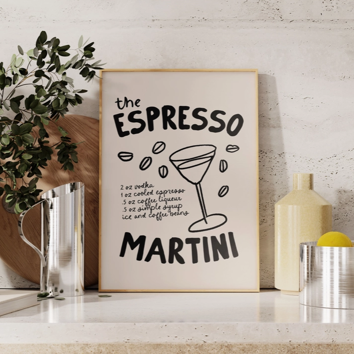 Drink recipe art print – espresso martini