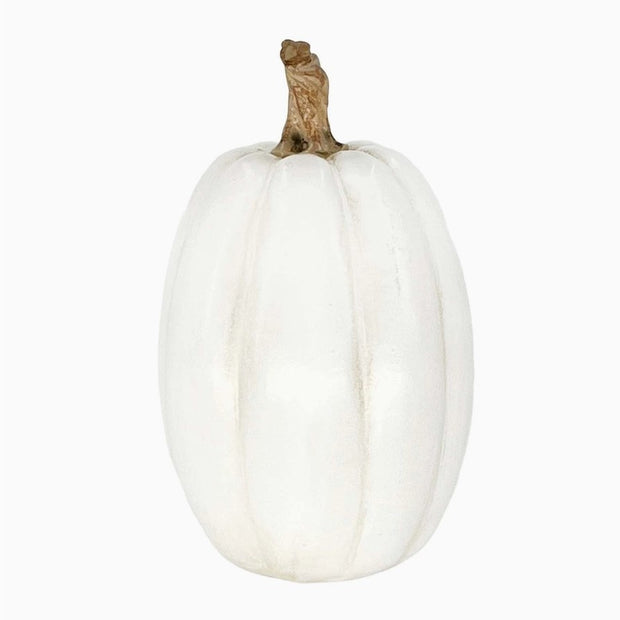 white tall pumpkin decor