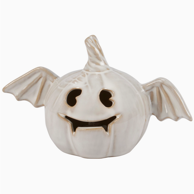 Halloween jack-o'-lantern bat with LED light