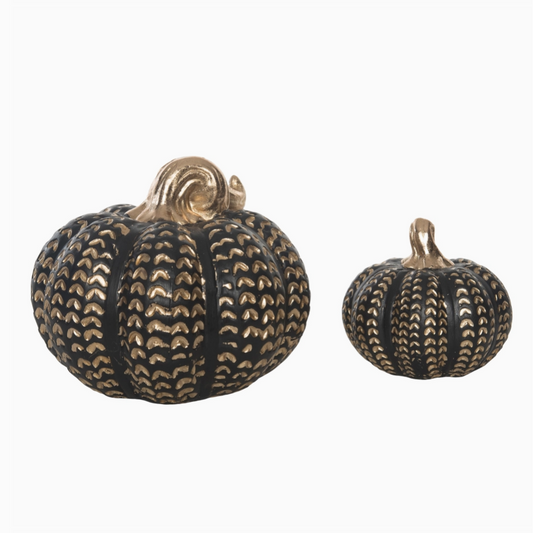 pumpkins :: black with gold details {set of 2}