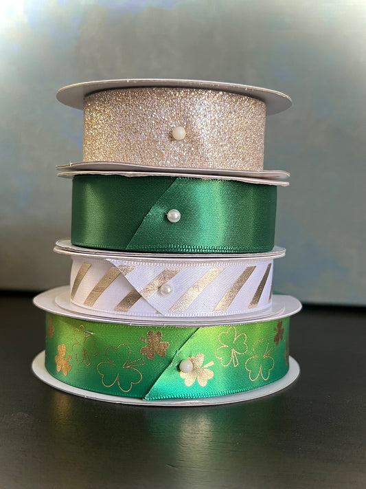 ribbon bundle :: green with shamrocks