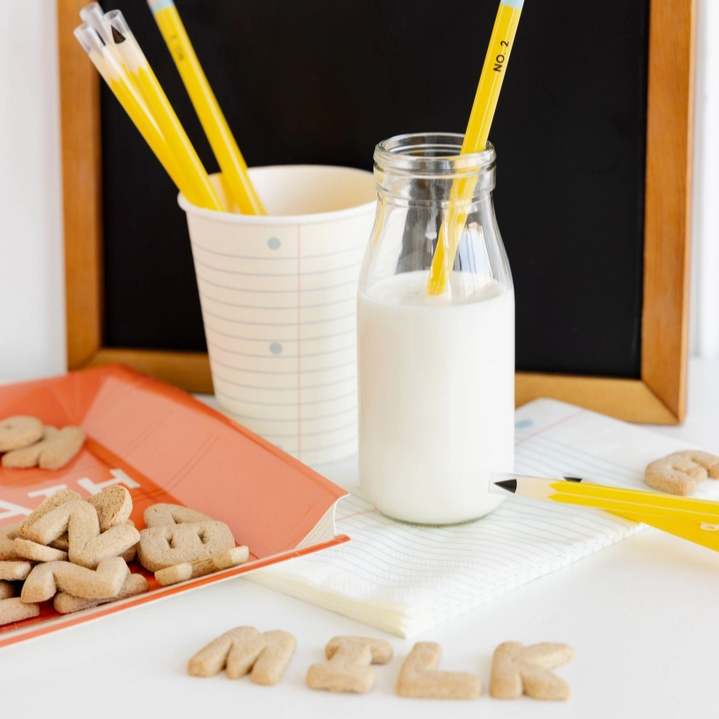 pencil design straws in cup