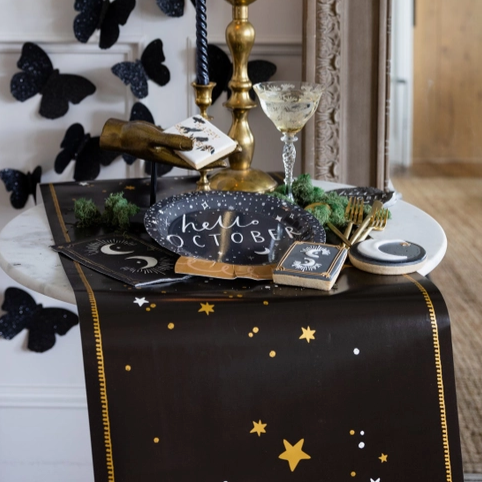 Halloween table runner with star pattern