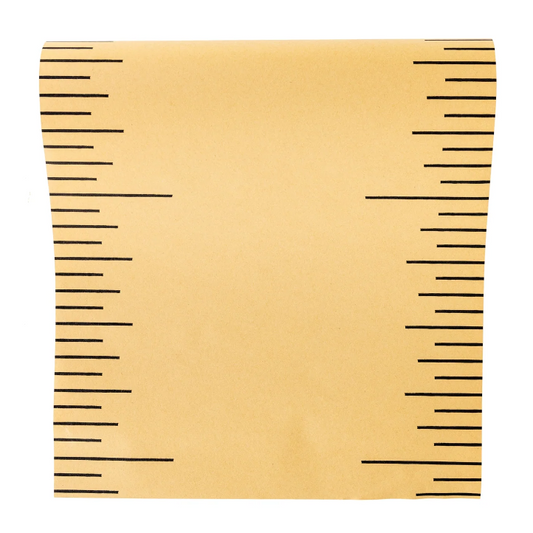 Ruler-themed paper table runner