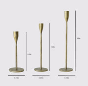 taper candle holders :: handcrafted antique brass {Set of 3}