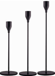 taper candle holders :: matte black {set of 3}