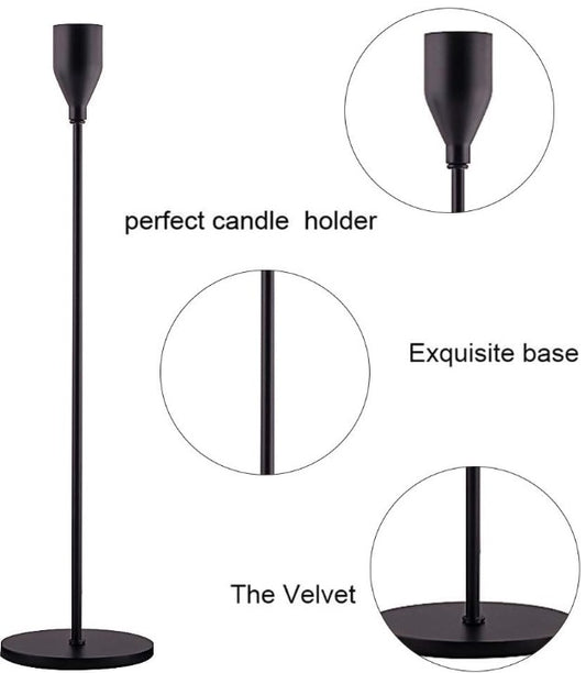 taper candle holders :: matte black {set of 3}