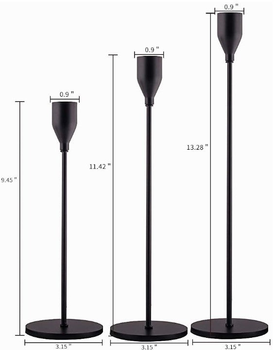 taper candle holders :: matte black {set of 3}