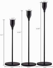 taper candle holders :: matte black {set of 3}