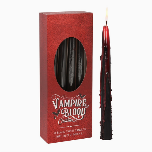Set of 8 vampire blood red taper candles