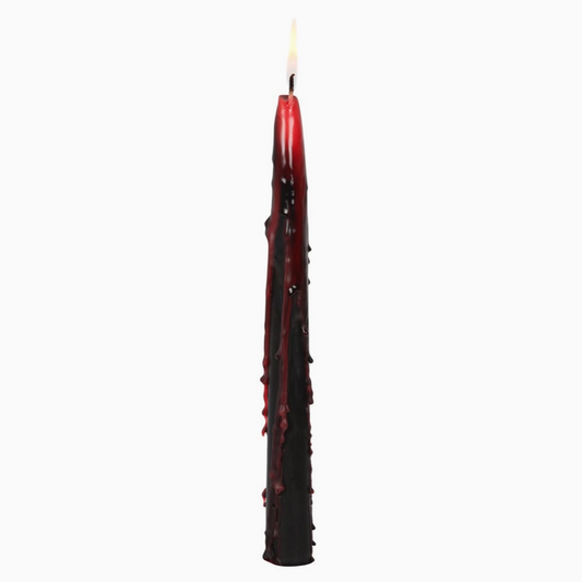 Gothic deep red taper candles perfect for Halloween decor