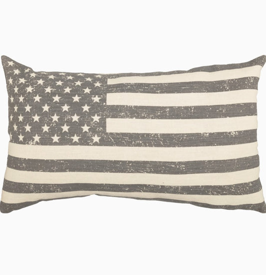 throw pillow cover :: stenciled flag
