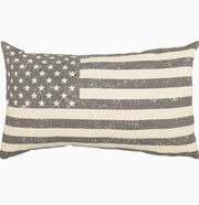throw pillow cover :: stenciled flag