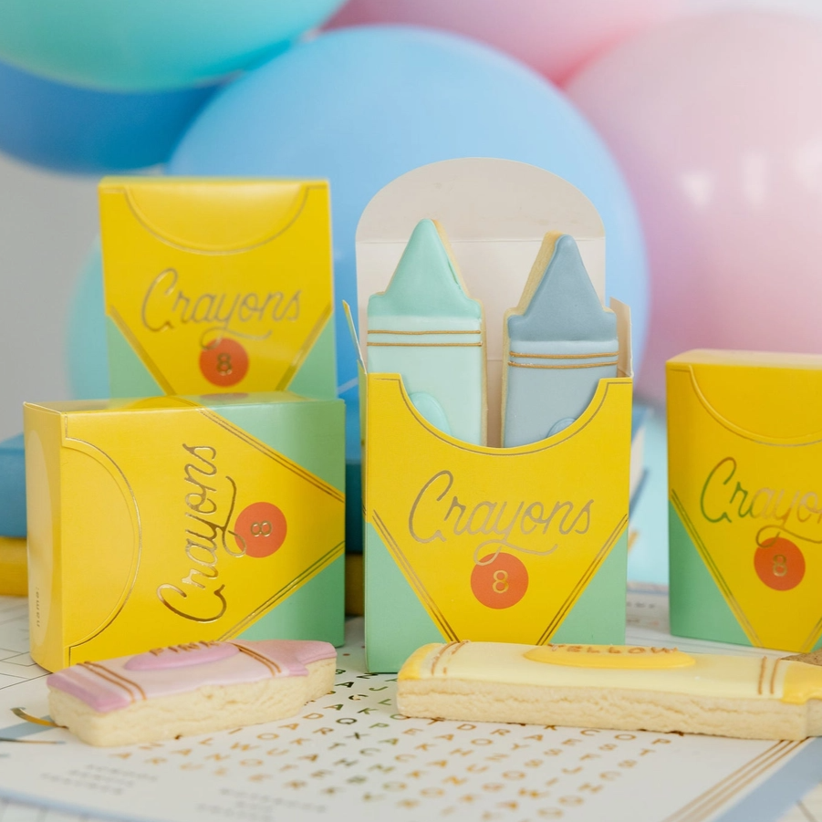 school-themed crayon treat box
