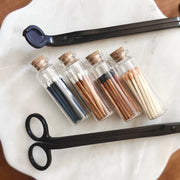 Black candle wick trimmer with safety matches