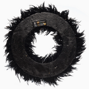 creepy eye wreath hanging on front door

